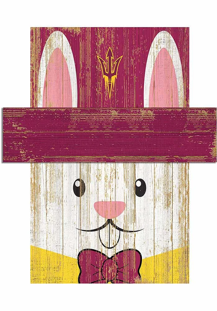Arizona State Sun Devils Easter Bunny Head Sign - Maroon