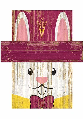 Arizona State Sun Devils Easter Bunny Head Sign - Maroon