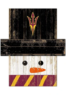 Arizona State Sun Devils Snowman Head Sign - Maroon