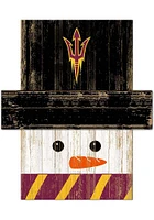 Arizona State Sun Devils Snowman Head Sign - Maroon