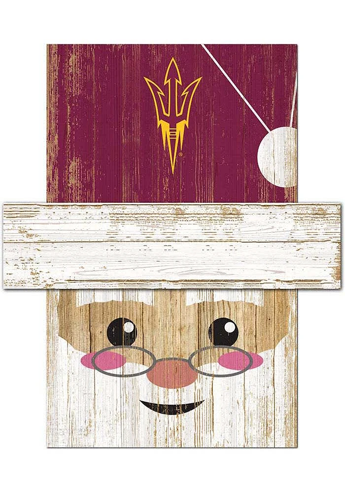 Arizona State Sun Devils Santa Head Sign - Maroon