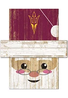 Arizona State Sun Devils Santa Head Sign - Maroon
