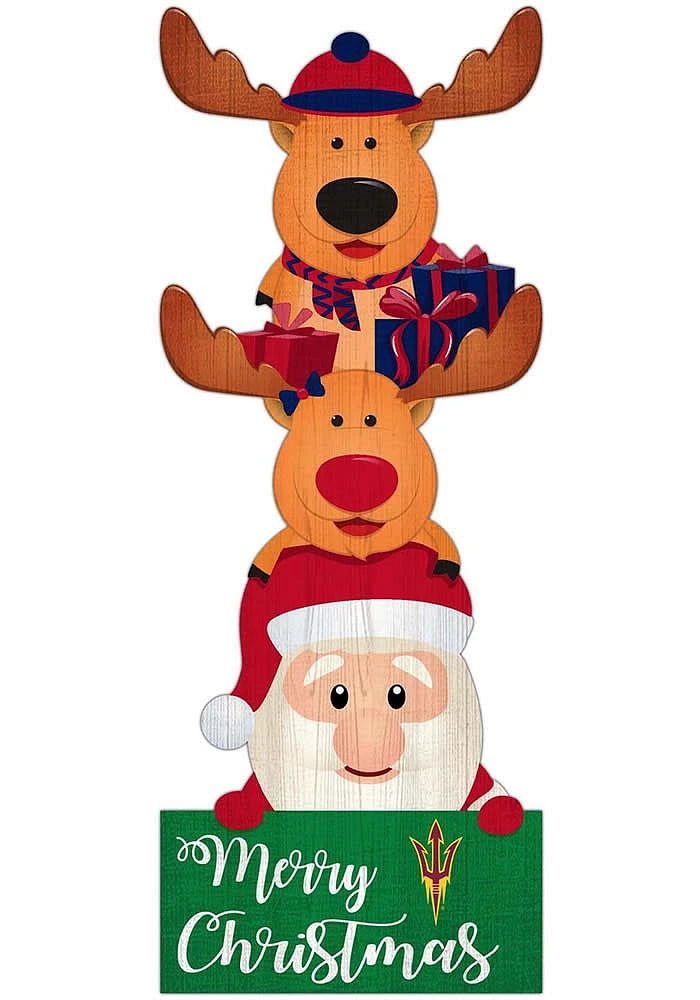 Arizona State Sun Devils 31 Inch Santa Stack Leaner Sign - Maroon