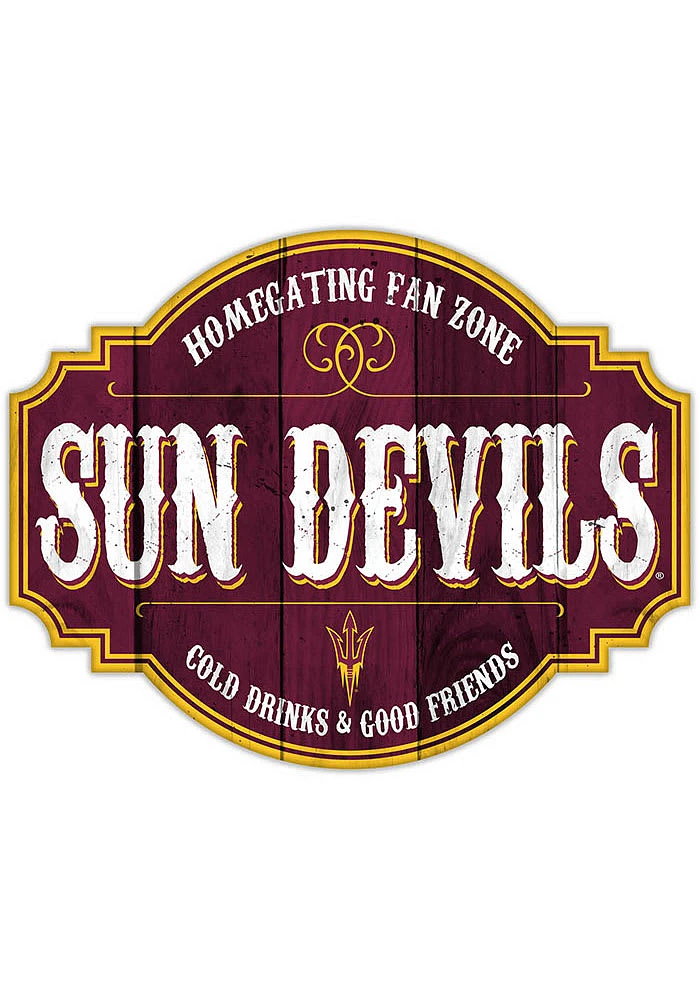 Arizona State Sun Devils 24 Inch Homegating Tavern Sign - Maroon