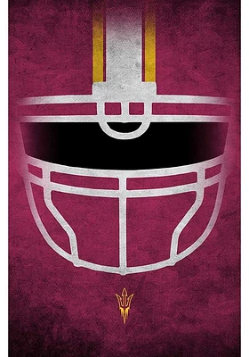 Arizona State Sun Devils Ghost Helmet 17x26 Sign - Maroon
