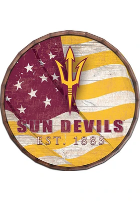 Arizona State Sun Devils Flag 24 Inch Barrel Top Sign - Maroon