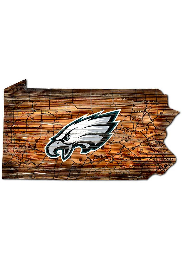 Philadelphia Eagles 12 Mini Roadmap State Sign Sign - Midnight Green