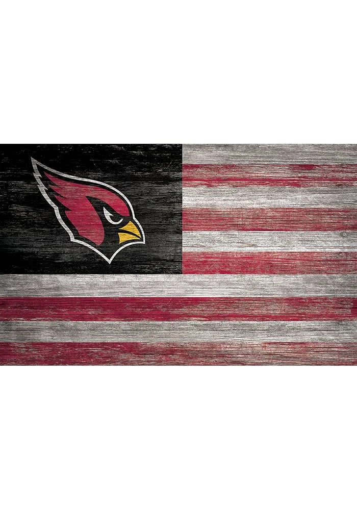 Arizona Cardinals Distressed Flag 11x19 Sign - Black