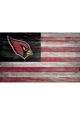Arizona Cardinals Distressed Flag 11x19 Sign - Black