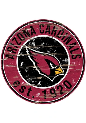 Arizona Cardinals Established Date Circle 24 Inch Sign - Red