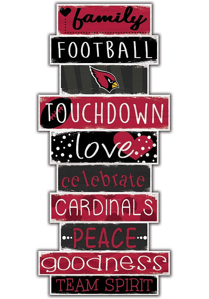 Arizona Cardinals Celebrations Stack 24 Inch Sign - Red