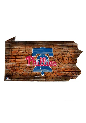 Philadelphia Phillies 12 Mini Roadmap State Sign Sign - Red