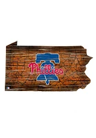 Philadelphia Phillies 12 Mini Roadmap State Sign Sign - Red