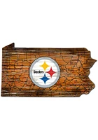 Pittsburgh Steelers 12 Mini Roadmap State Sign Sign - Black