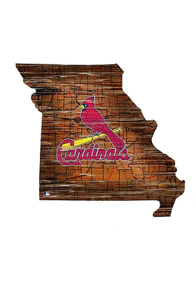 St Louis Cardinals 12 Mini Roadmap State Sign Sign - Red