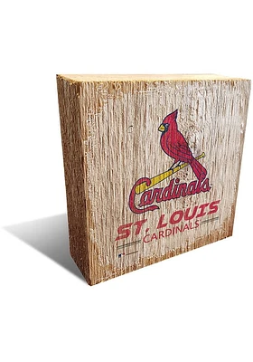 St Louis Cardinals Team Logo 6X6 Block Sign - Red