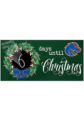 Boise State Broncos Chalk Christmas Countdown Sign - Blue