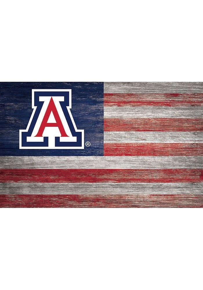 Arizona Wildcats Distressed Flag 11x19 Sign - Yellow