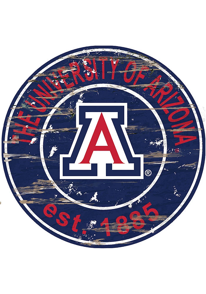 Arizona Wildcats Established Date Circle 24 Inch Sign - Blue