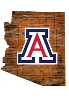 Arizona Wildcats Distressed State 24 Inch Sign - Brown