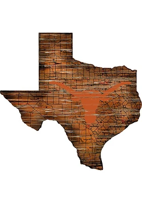 Texas Longhorns 12 Mini Roadmap State Sign Sign - Burnt Orange