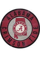 Alabama Crimson Tide 12 in Circle State Sign - Red