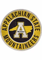 Appalachian State Mountaineers 12 in Circle State Sign - Black