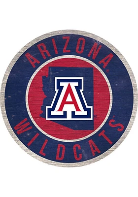 Arizona Wildcats 12 in Circle State Sign - Red