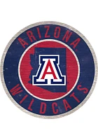 Arizona Wildcats 12 in Circle State Sign - Red