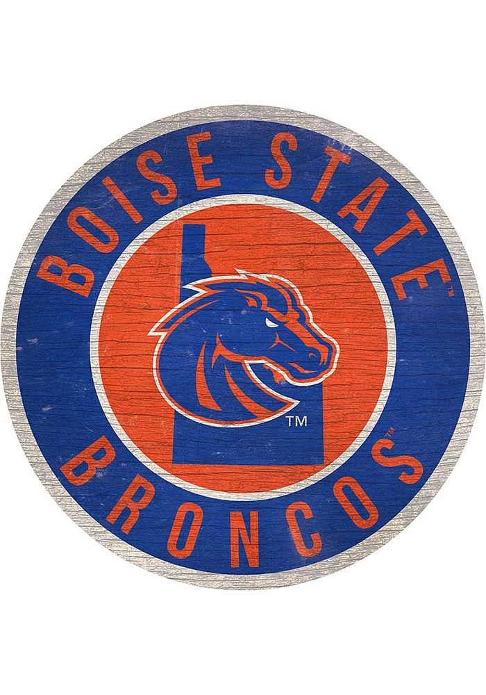 Boise State Broncos 12 in Circle State Sign - Blue
