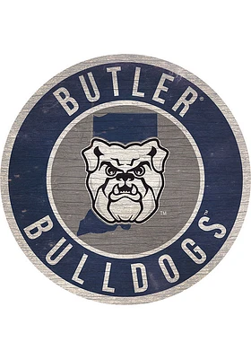 Butler Bulldogs 12 in Circle State Sign - Blue