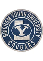 BYU Cougars 12 in Circle State Sign - Blue