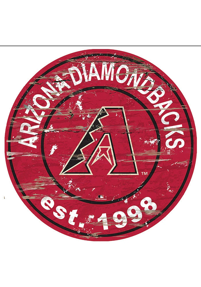 Arizona Diamondbacks Established Date Circle 24 Inch Sign - Red