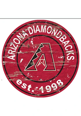 Arizona Diamondbacks Established Date Circle 24 Inch Sign - Red