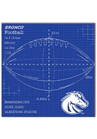 Boise State Broncos Ball Blueprint Sign - Blue