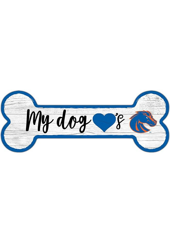 Boise State Broncos Dog Bone 6x12 Sign - Blue