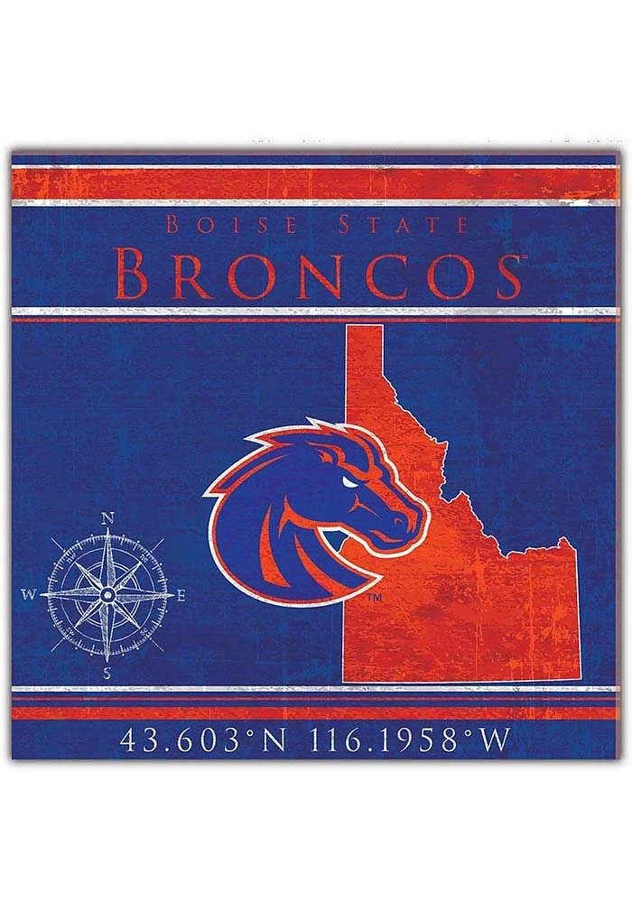 Boise State Broncos Coordinates Sign - Blue