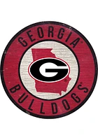 Georgia Bulldogs 12 in Circle State Sign - Red