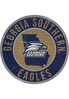 Georgia Southern Eagles 12 in Circle State Sign - Blue