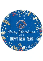 Boise State Broncos Merry Christmas and New Year Circle Sign - Blue