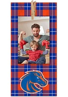 Boise State Broncos Plaid Clothespin Sign - Blue