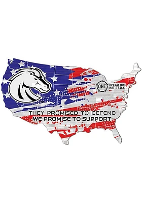 Boise State Broncos OHT USA Shape Cutout Sign - Blue