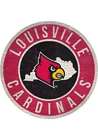 Louisville Cardinals 12 in Circle State Sign - Red