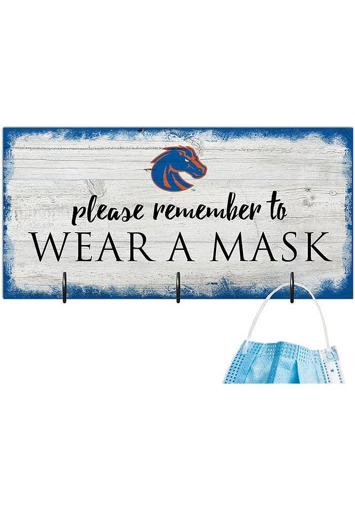 Boise State Broncos Please Wear Your Mask Sign - Blue