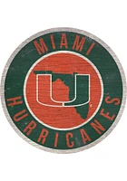 Miami Hurricanes 12 in Circle State Sign - Orange