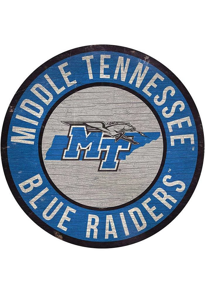 Middle Tennessee Blue Raiders 12 in Circle State Sign - Blue