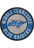 Middle Tennessee Blue Raiders 12 in Circle State Sign - Blue
