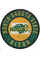 North Dakota State Bison 12 in Circle State Sign - Yellow