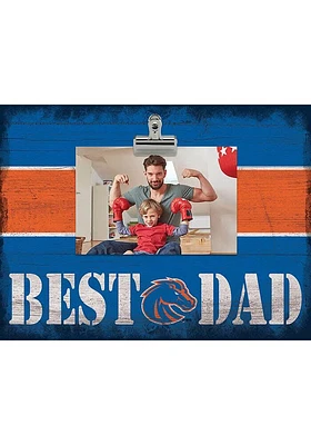 Boise State Broncos Best Dad Striped Clip Picture Frame - Blue