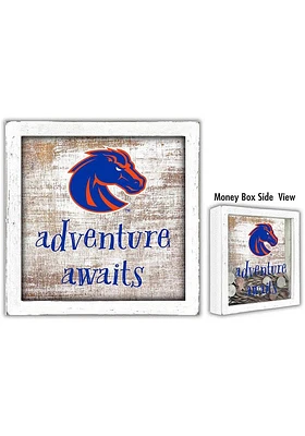Boise State Broncos Adventure Awaits Box Sign - Blue